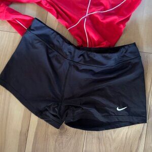 NIKE womens size extra large work out shorts gym athletic running   black